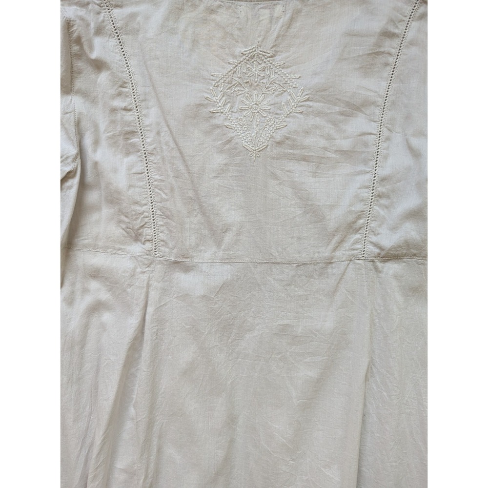 Sundance Lace Embroidered Peasant Princess Boho‎ Flute Sleeve Babydoll Tunic L - Picture 11 of 16